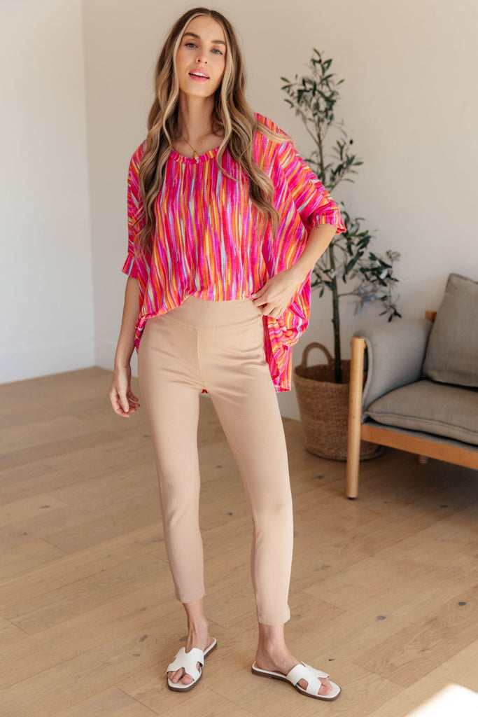 Essential Blouse in Magenta Kaleidoscope - Molliee Boutique