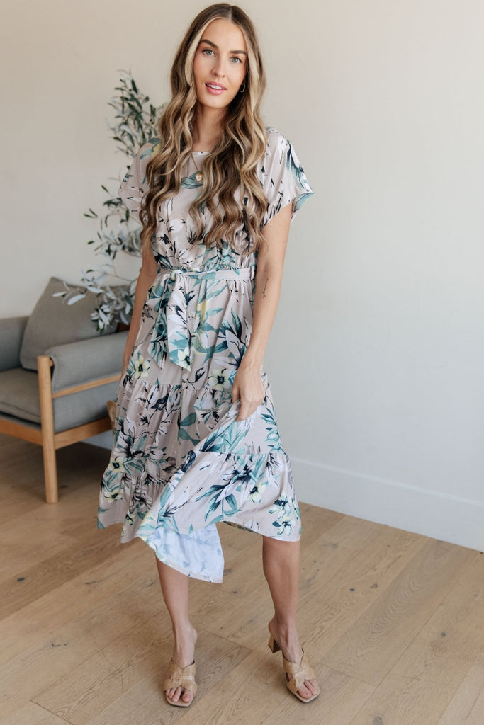 Into the Night Dolman Sleeve Floral Dress - Molliee Boutique