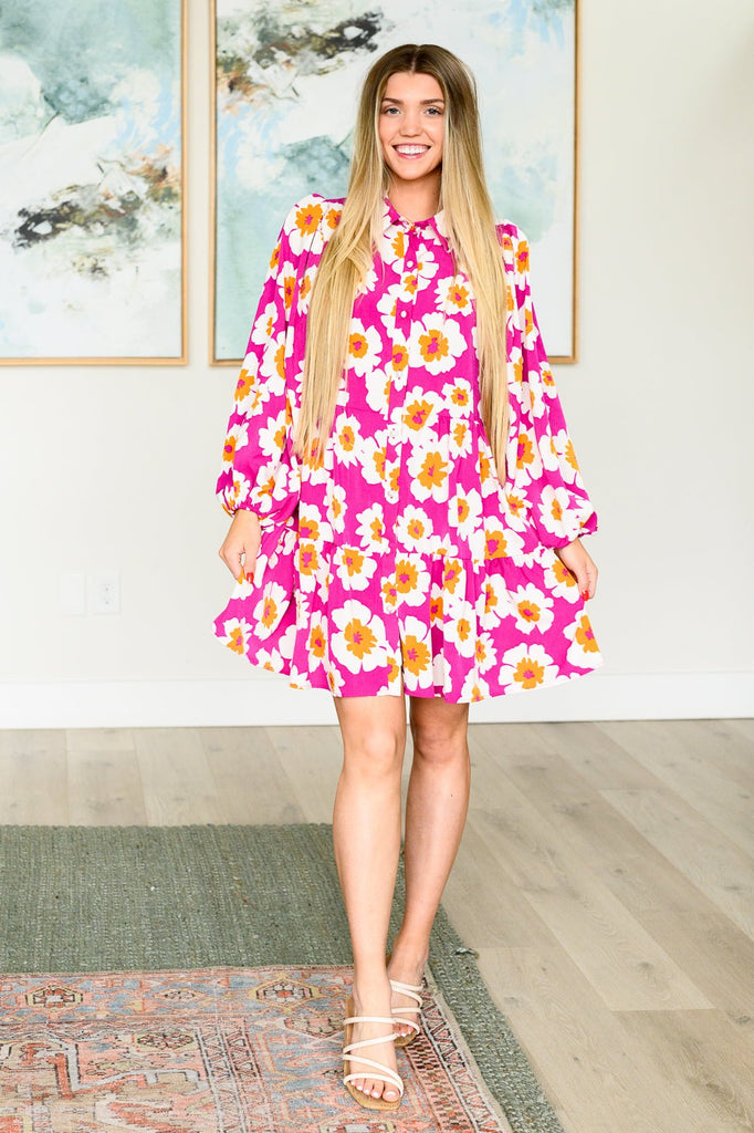 Magnificently Mod Floral Shirt Dress - Molliee Boutique