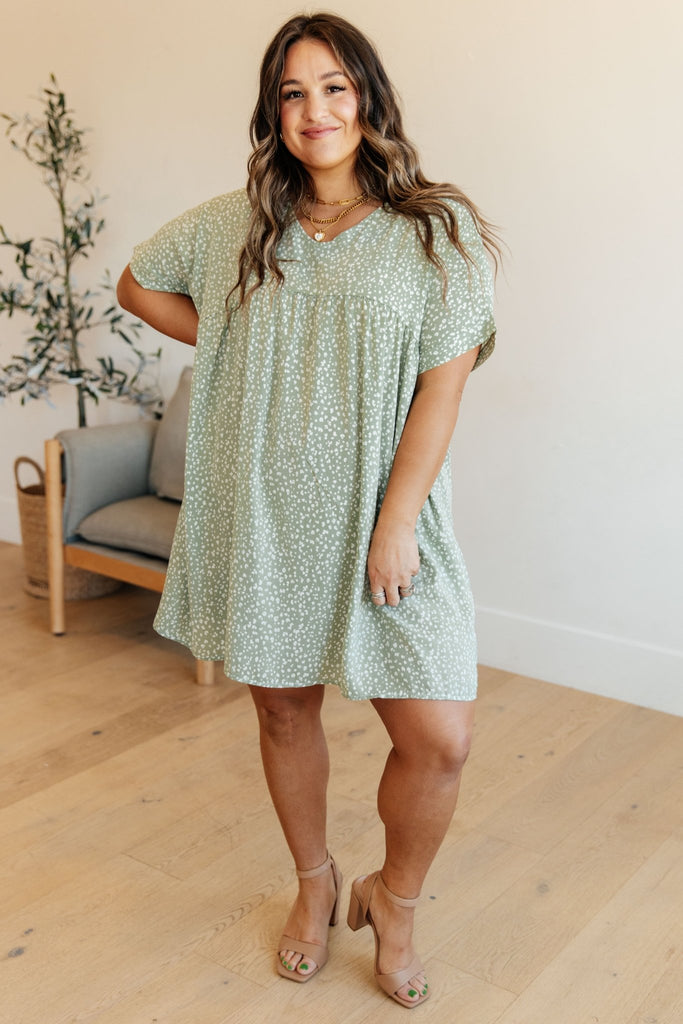 Rodeo Lights Dolman Sleeve Dress in Green Floral - Molliee Boutique