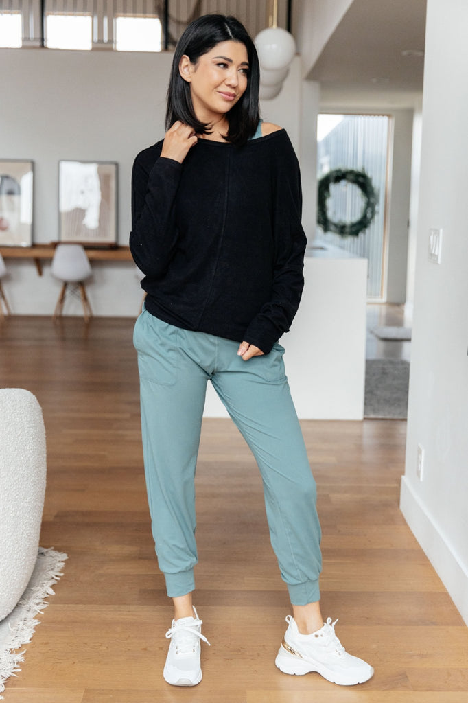 Always Accelerating Joggers in Tidewater Teal - Molliee Boutique