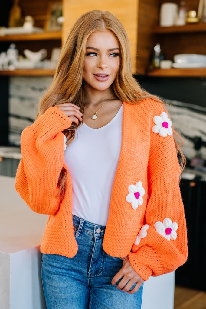 Bright Flower Child Floral Cardigan - Molliee Boutique