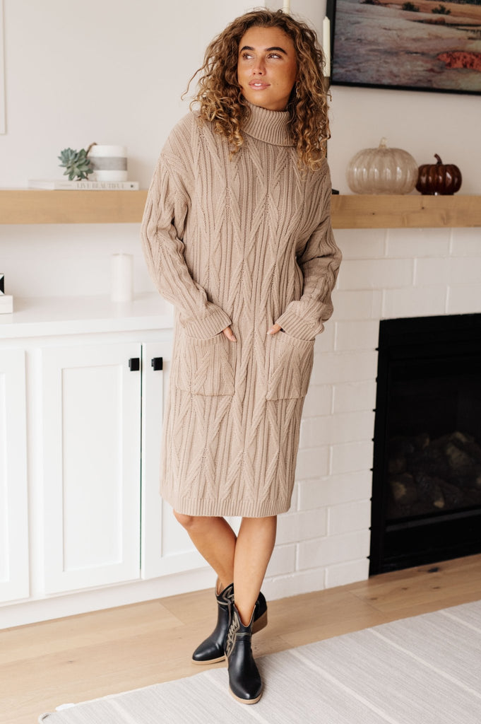 Bundled Beauty Turtleneck Sweater Dress - Molliee Boutique