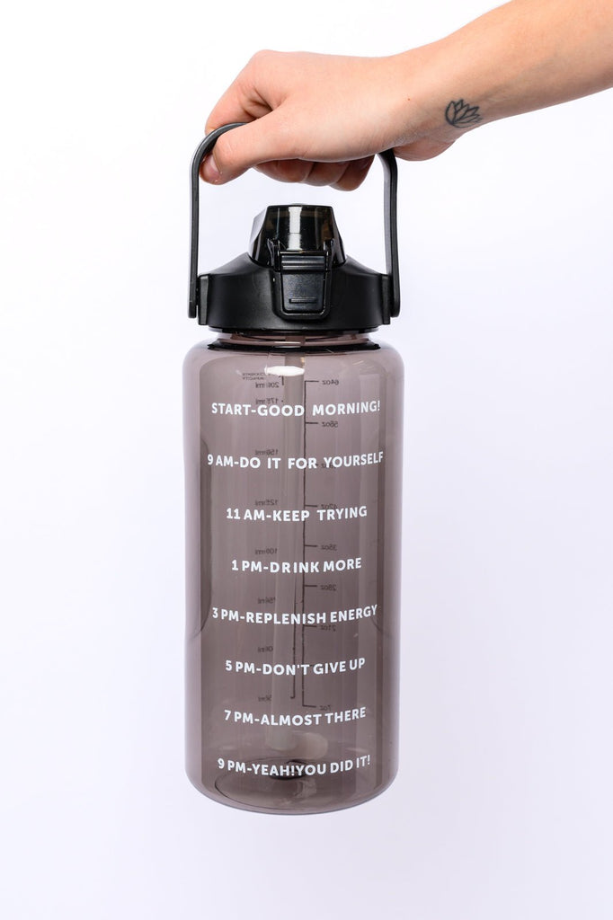 Elevated Water Tracking Bottle in Black - Molliee Boutique