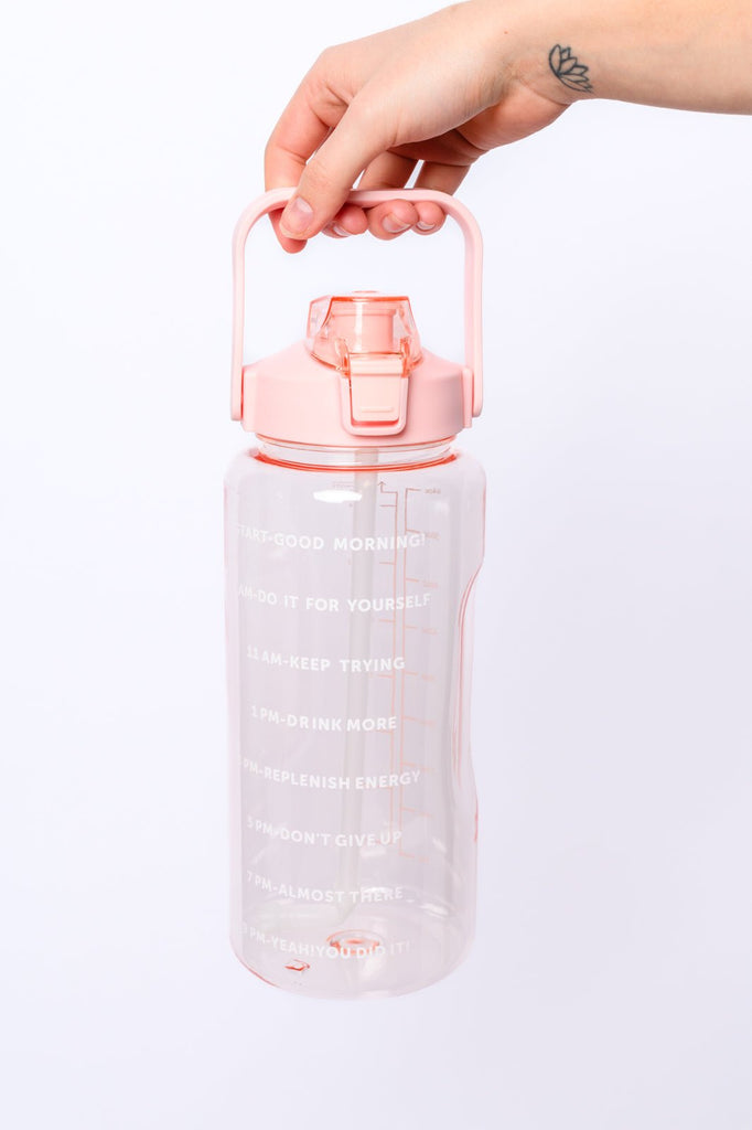 Elevated Water Tracking Bottle in Pink - Molliee Boutique