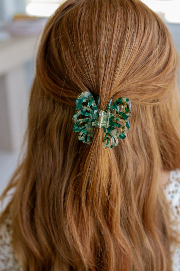 Emerald Butterfly Claw Clip - Molliee Boutique