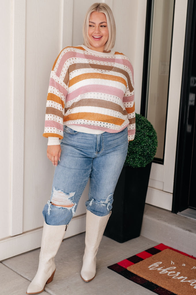 First in Line Striped Sweater - Molliee Boutique
