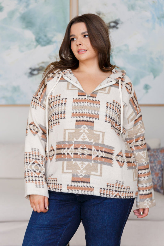 Just Going For It Aztec Hoodie - Molliee Boutique