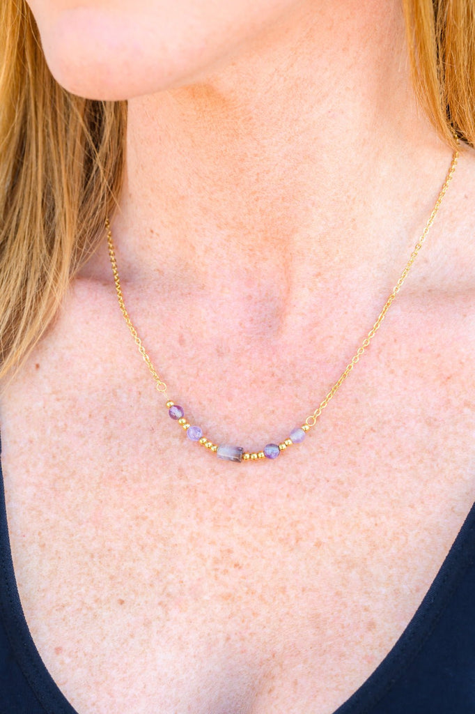 Lavender Moments Beaded Necklace - Molliee Boutique