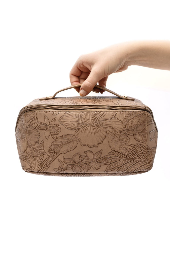 Life In Luxury Large Capacity Cosmetic Bag in Cream - Molliee Boutique
