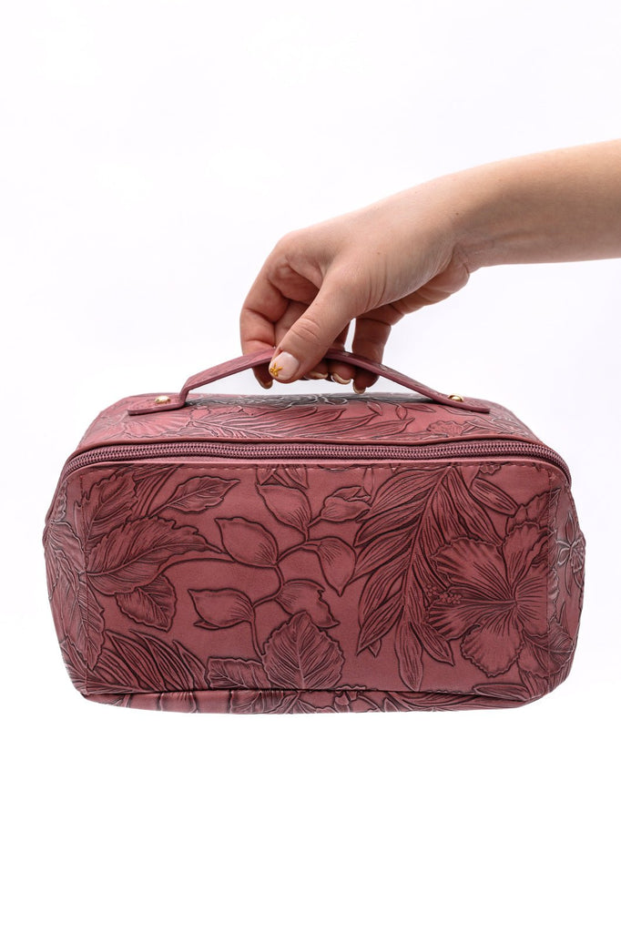 Life In Luxury Large Capacity Cosmetic Bag in Merlot - Molliee Boutique