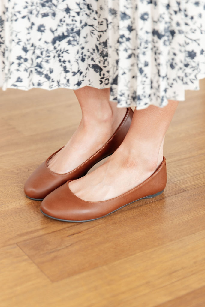 On Your Toes Ballet Flats in Camel - Molliee Boutique