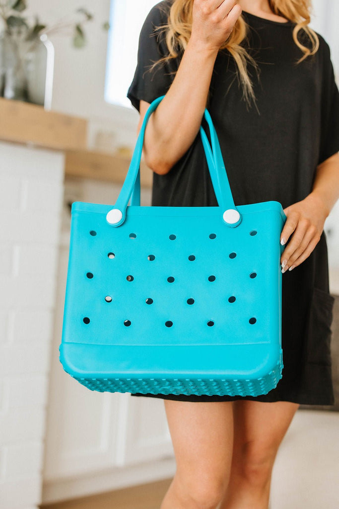 PREORDER: Waterproof Tote Bag in Turquoise - Molliee Boutique