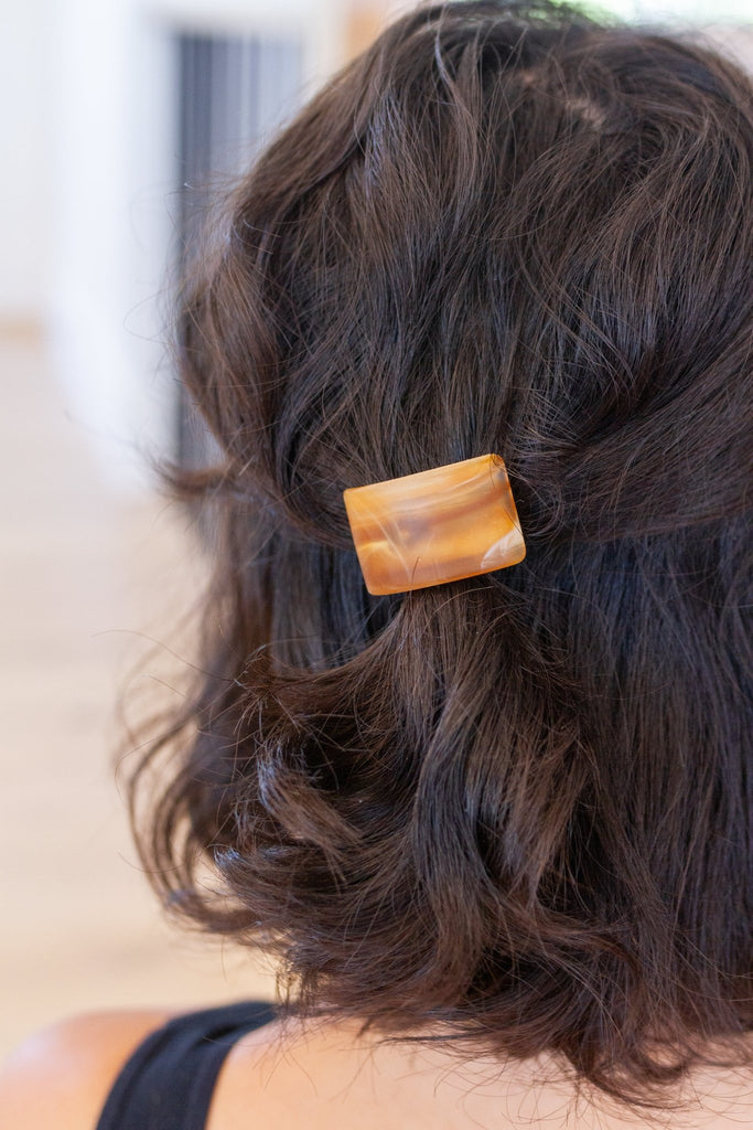 Rectangle Cuff Hair Tie Elastic in Amber - Molliee Boutique