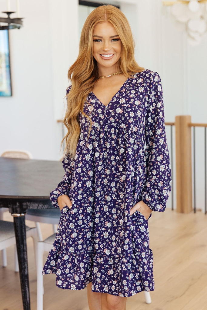 Since You’ve Been Gone Floral V-Neck Dress - Molliee Boutique