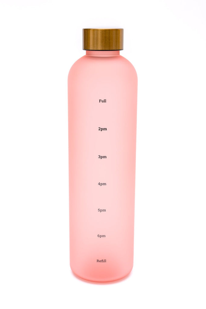 Sippin' Pretty 32 oz Translucent Water Bottle in Pink & Gold - Molliee Boutique