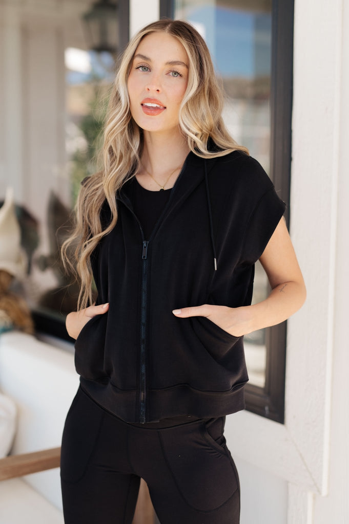 Still Moving Sleeveless Hoodie - Molliee Boutique